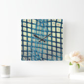 Grauer Zyan, ähnlich wie ein Geflecht Quadratische Wanduhr (Zuhause)