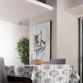 Graues Abstraktes Quadrat-Muster Tischdecke