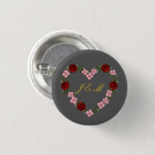 Graues Abzeichen mit Blumenkrone Button (Vorne & Hinten)
