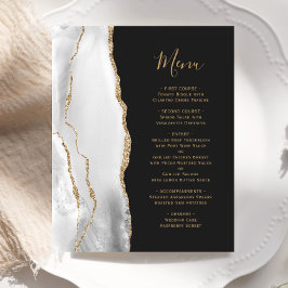 Graues Agate Gold Script Dark Wedding Menu