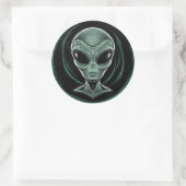 Graues Alien Kopf Sticker Set (Tasche)