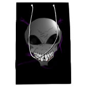 Graues alien kundenspezifische Geschenk-Tasche Mittlere Geschenktüte (Vorderseite)