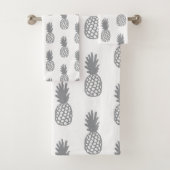 Graues Ananas-Muster Badhandtuch Set (Insitu)