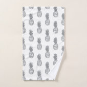 Graues Ananas-Muster Badhandtuch Set (Handtuch)