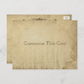 Graues antikes, gestanztes, unbedrucktes Papier -  Postkarte (Vorne/Hinten)