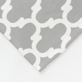 Graues Aqua-elegantes Muster-Monogramm Fleecedecke (Ecke)