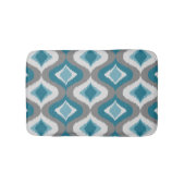 Graues Aquamarin blaues, grünes Retro-Ikat-Drops-M Badematte (Vorderseite)