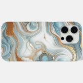 Graues Aquamarines blaues Marmormuster Case-Mate iPhone Hülle (Rückseite (Horizontal))