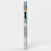 Graues Aquamarines blaues Marmormuster Case-Mate iPhone Hülle (Hinten/Rechts)