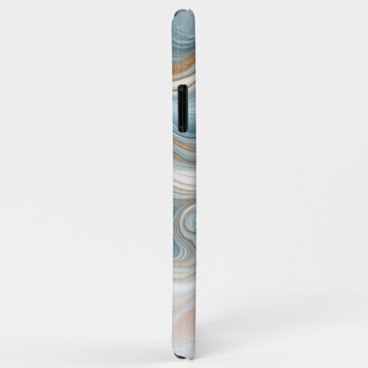 Graues Aquamarines blaues Marmormuster Case-Mate iPhone Hülle (Hinten/Rechts)