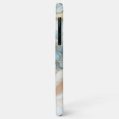 Graues Aquamarines blaues Marmormuster Case-Mate iPhone Hülle (Hinten/Links)