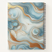 Graues Aquamarines blaues Marmormuster Notizblock (Rückseite)