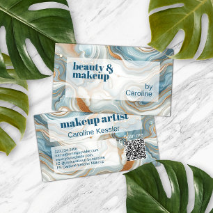 Graues Aquamarines blaues Marmormuster Visitenkarte