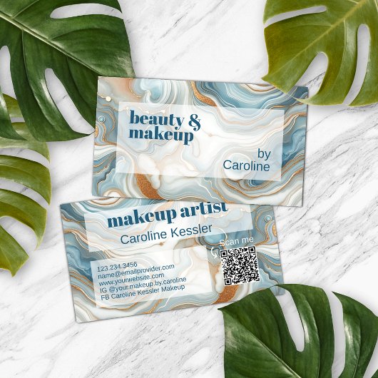 Graues Aquamarines blaues Marmormuster Visitenkarte