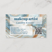 Graues Aquamarines blaues Marmormuster Visitenkarte (Rückseite)