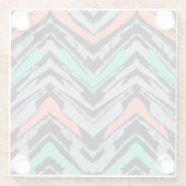 Graues, Aquamarines und Korallenhandgezeichnetes Z Glasuntersetzer (Rückseite)