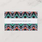 Graues, Aquamarines und Korallenhandgezeichnetes Z Visitenkarte (Rückseite)