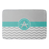 Graues Aquamarines Zickzack Badematte (Vorderseite)