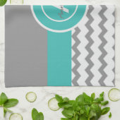 Graues aquamarines Zickzack Handtuch (Gefaltet)
