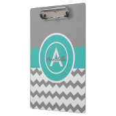 Graues Aquamarines Zickzack Klemmbrett (Links)