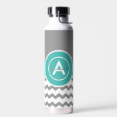 Graues Aquamarines Zickzack Trinkflasche (Links)