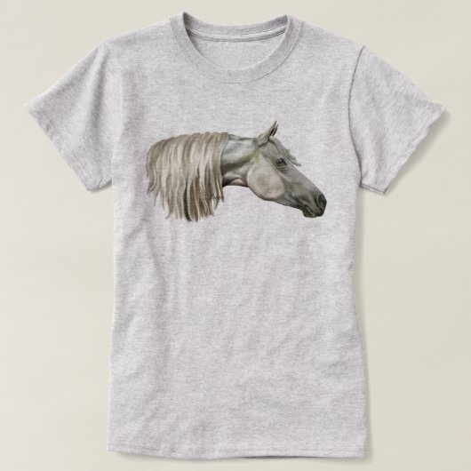 Graues Arabian PferdeEquine T-Shirt (Design vorne)