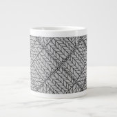 GRAUES ARGYLE-STRICKMUSTER Große weiße Tasse (Vorderseite)