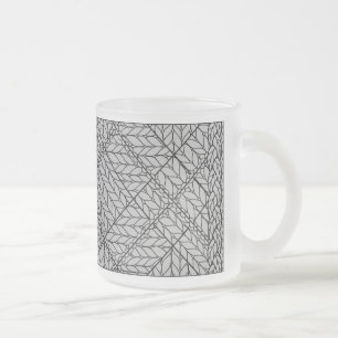 GRAUES ARGYLE-STRICKMUSTER Milchglas-Tasse Mattglastasse