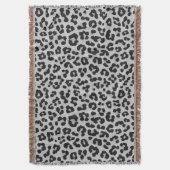 Graues Asche Leopard Cheetah Animal Print Muster Decke (Vorderseite Vertikal)