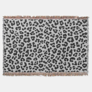 Graues Asche Leopard Cheetah Animal Print Muster Decke