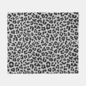 Graues Asche Leopard Cheetah Animal Print Muster Fleecedecke (Vorderseite (Horizontal))