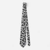 Graues Asche Leopard Cheetah Animal Print Muster Krawatte (Vorderseite)