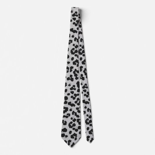Graues Asche Leopard Cheetah Animal Print Muster Krawatte (Vorderseite)