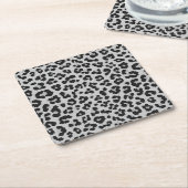 Graues Asche Leopard Cheetah Animal Print Muster Rechteckiger Pappuntersetzer (angewinkelt)