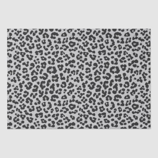 Graues Asche Leopard Cheetah Animal Print Muster Seidenpapier (Vorderseite)