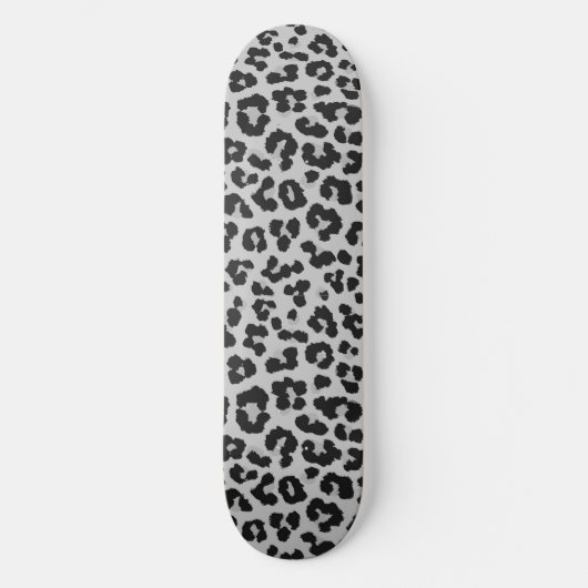 Graues Asche Leopard Cheetah Animal Print Muster Skateboard (Vorderseite)