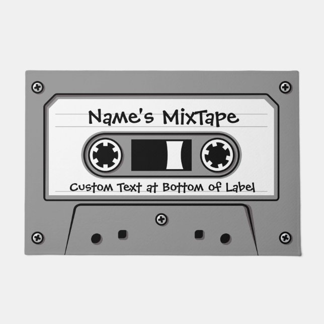 Graues Audio-Kassettenband Fußmatte (Vorderseite)