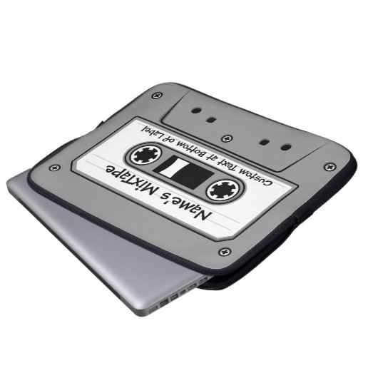 Graues Audio-Kassettenband Laptopschutzhülle (Vorne Knopf)