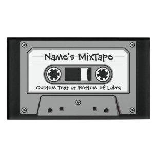 Graues Audio-Kassettenband Namenschild