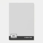 Graues Audio-Kassettenband Post-it Klebezettel (Vorderseite)