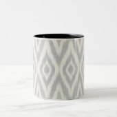 Graues aztekisches PastellAquarell Ikat weich Zweifarbige Tasse (Mittel)