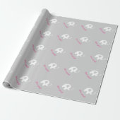 Graues Babyduschpapier mit niedlichem Elefant Geschenkpapier (Ungerollt)