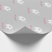 Graues Babyduschpapier mit niedlichem Elefant Geschenkpapier (Ecke)