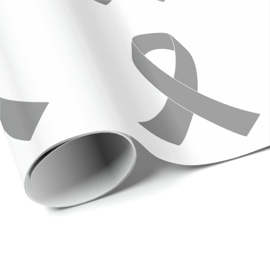 Graues Band-Bewusstsein - Zombie, Hirntumor Geschenkpapier (Rolleneckpunkt)