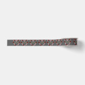 Graues Band mit Blumenkrone Ripsband (Vorderseite)