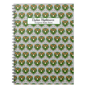 Graues Baseball-Fledermaus Diamantmuster Name Them Notizblock
