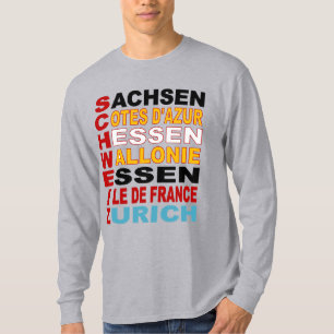 Graues Basisches T-Shirt Design TOURISMUS EUROPE