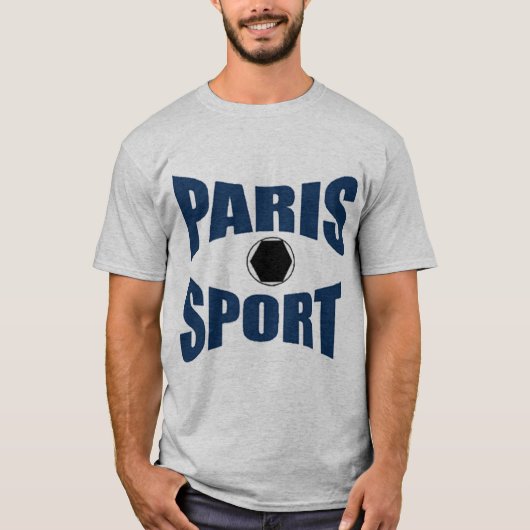 Graues basisches T-Shirt PARIS SPORT (Vorderseite)