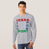 Graues basisches T-Shirt TEXAS SPORT (Vorne ganz)