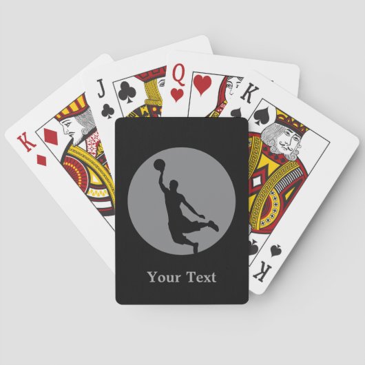Graues Basketball-Circle-Logo Personalisiert Spielkarten (Rückseite)